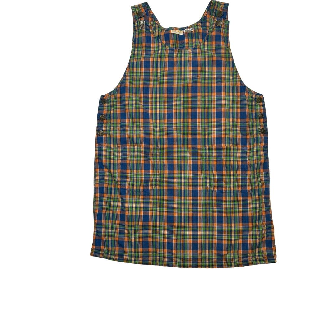 VTG 90s Hunters Run 8 Plaid Sleeveless Jumper Mini Dress Grunge Preppy Indie